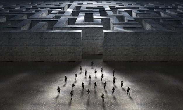 An abstract representation of a maze, symbolizing the complex and often confusing journey LGBTQ+ youth face as they navigate societal expectations, self-discovery, and mental health challenges.