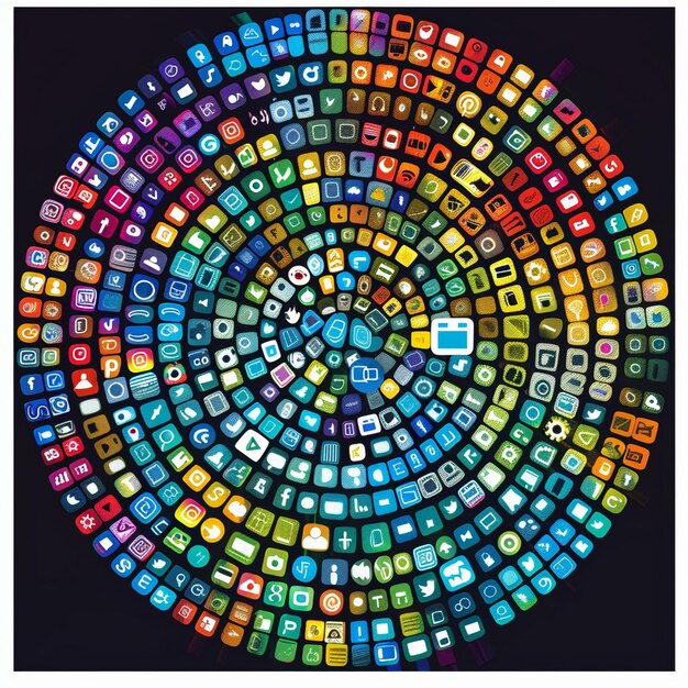A collage of various Chinese social media app logos, such as WeChat, Weibo, and Douyin, arranged in a rainbow pattern. The image highlights the digital spaces where LGBTQ+ communities connect and share information.